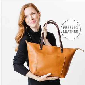 Brand new Portland Leather Goods Large Zippered Tote in Dune